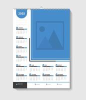 Blue Color Calendar Design For Office Desk Or Wall Template vector