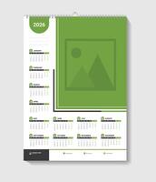 Green Color Calendar Design For Office Desk Or Wall Template vector