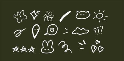 Creative Decorative Icons in Minimalist Doodle Style vector