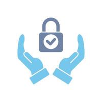 secured concept line icon. Simple element illustration. secured concept outline symbol design. vector