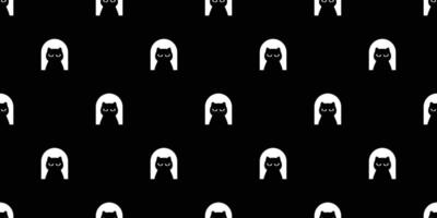 cat seamless pattern window kitten calico neko pet cartoon doodle tile background gift wrapping paper repeat wallpaper scarf isolated illustration black design vector