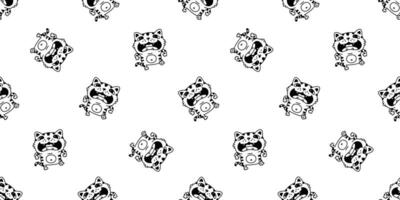 cat seamless pattern kitten running calico walking neko munchkin pet cartoon doodle tile background gift wrapping paper repeat wallpaper illustration isolated design vector