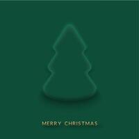 Simple Christmas tree silhouette with subtle glow effect on dark green background vector