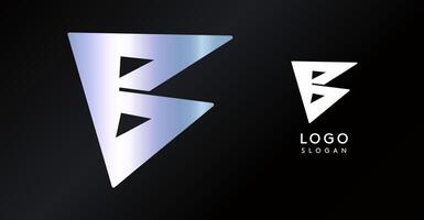 Geometric triangular B letter, abstract dynamic logo, modern holographic gradient monogram for gaming, technology, urban art, innovation, streetwear brand, sci-fi cybersport. illustration vector