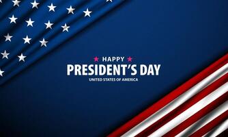 President's day background with american flag and text vector