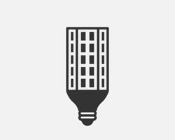Light bulb icon . Llightbulb idea logo concept. Lamp electricity icons web design element. Led lights isolated silhouette. vector