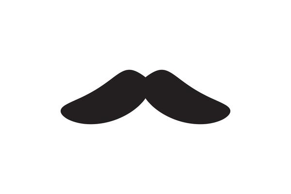 Moustache icon. Black retro style mustache. Shave barber vintage man face