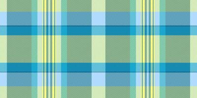 Ragged fabric textile , jersey seamless texture check. Gentleman tartan plaid pattern background in cyan and yellow colors. vector