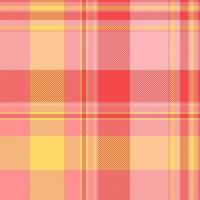 Inspiration check pattern fabric, bold tartan plaid. Collection seamless background textile texture in red and amber colors. vector