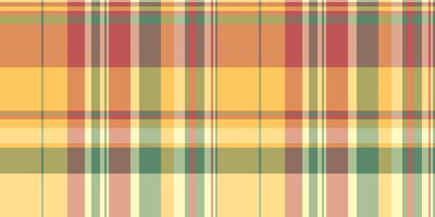 Woman fabric plaid , tie texture pattern tartan. Carnival background seamless check textile in orange and amber colors. vector