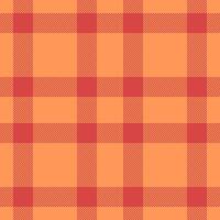 Vintage seamless pattern check, everyday plaid tartan. Salmon fabric background texture textile in orange and red colors. vector