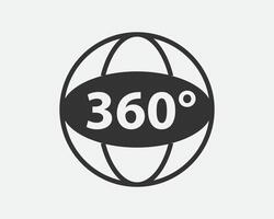 360 degree view icon vector