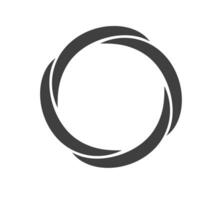 Round frame black and white ornament. Graphic border doodle. Ring curve link connection vector