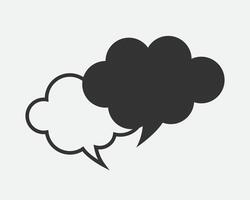 Talk bubble speech icon. Blank empty bubbles design elements. Chat on line symbol template. Dialogue balloon sticker silhouette. vector