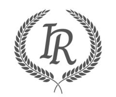 Initial letter I and R, IR monogram logo design with laurel wreath. Luxury calligraphy font. vector