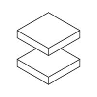 Cube logo, geometric design. Monochrome box logotype company, trendy techno emblem in isometric line style. vector