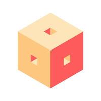 Cube logo, geometric design. Box logotype company, trendy techno emblem in isometric 3D style. vector