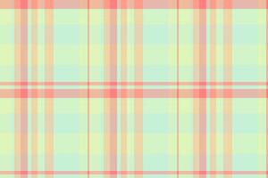 Couch check texture fabric, flannel textile pattern background. Factory tartan seamless plaid in light and orange colors. vector