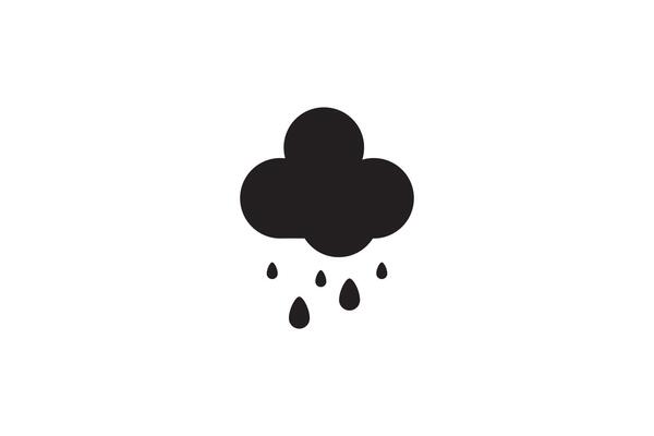 Cloud rain icon. Cloudy weather illustration in flat style
