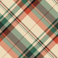 Curtain fabric background texture, wear pattern plaid. Nostalgic tartan check seamless textile in light and mint colors. vector