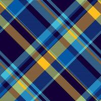 Loft texture plaid check, paisley pattern seamless textile. Idea fabric tartan background in cyan and dark colors. vector