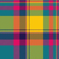 Turquoise fabric tartan texture, store plaid background check. Cool seamless pattern textile in cyan and bright colors. vector