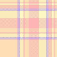 Purity fabric pattern seamless, wrapping background texture. List textile plaid tartan check in light and peach puff colors. vector
