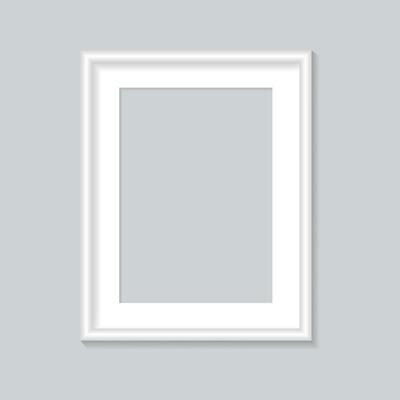 White photo frame template. illustration.