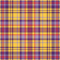 Nostalgia textile fabric texture, rest plaid seamless . Preppy background pattern check tartan in violet and amber colors. vector