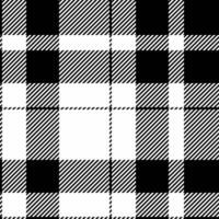 Bandanna plaid textile seamless, dining check fabric tartan. Tone pattern background texture in black and white colors. vector