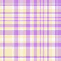 Identity fabric pattern, rest seamless textile plaid. Intricate check texture background tartan in light and purple colors. vector