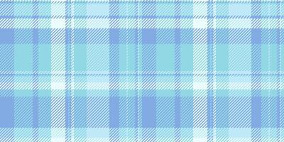 Gentleman textile plaid pattern, long tartan background. Rough seamless check fabric texture in cyan and blue colors. vector