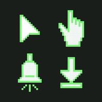 Retro Pixel Art Cursor Icons Y2k Collection. vector