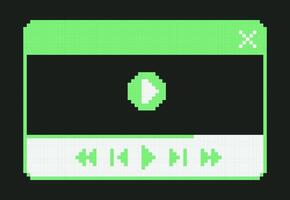 Pixel Art Retro Music Player Window User Interface vector