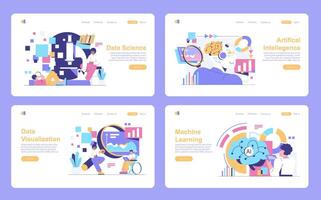Data Science. Flat Illustration vector