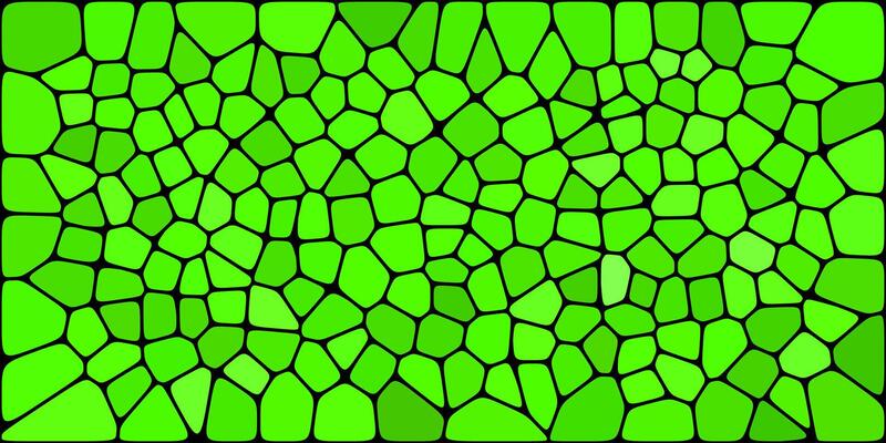 an abstract, irregular pattern with a mosaic like design, often referred to as a Voronoi pattern. Green color