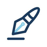 Fountain pen icons color line. symbols for various office equipment, can be for websites, UI and mobile apps. vector