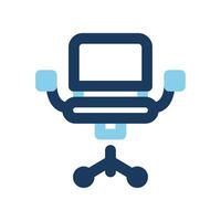 Office chair icons. colorful office color lines for dashboards, can be used for websites, UI and mobile apps. vector