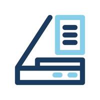 Scanner machine icons color line symbols of technology, device and office. Can be used for websites, UI and mobile apps. vector