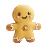 Cheerful gingerbread cookie in festive design for holidays png