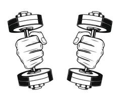 Workout hand with Dumbbell illustration vector