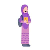 Faceless Character Of Hijab Student vector