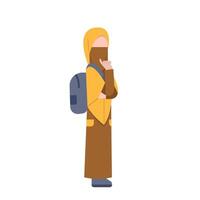 Faceless Character Of Niqab Student vector