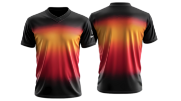 two black and red soccer jerseys on a transparent background png
