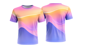 a t - shirt with a colorful wave design png