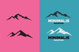 Mountain illustration with minimal text vector