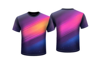 front and back t - shirts with colorful stripes on them png