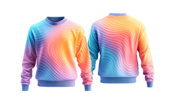 sweatshirt with colorful waves on it png