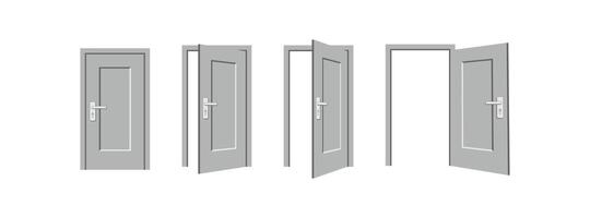 doors opening and closing front view vector