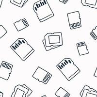 Outline Memory Card Seamless Pattern illustration for Print, Wallpaper, Decoration. vector